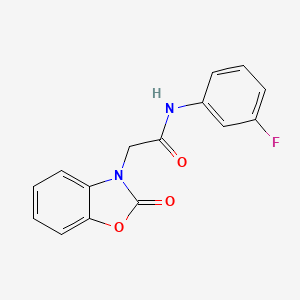molecular formula C15H11FN2O3 B4747706 N-(3-fluorophenyl)-2-(2-oxo-1,3-benzoxazol-3(2H)-yl)acetamide 