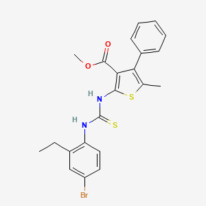 molecular formula C22H21BrN2O2S2 B4747716 methyl 2-({[(4-bromo-2-ethylphenyl)amino]carbonothioyl}amino)-5-methyl-4-phenyl-3-thiophenecarboxylate 