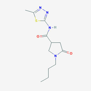 molecular formula C12H18N4O2S B4747726 1-butyl-N-(5-methyl-1,3,4-thiadiazol-2-yl)-5-oxopyrrolidine-3-carboxamide 