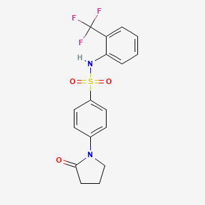 molecular formula C17H15F3N2O3S B4747737 4-(2-oxo-1-pyrrolidinyl)-N-[2-(trifluoromethyl)phenyl]benzenesulfonamide 