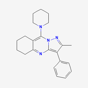 molecular formula C22H26N4 B4747742 2-methyl-3-phenyl-9-(1-piperidinyl)-5,6,7,8-tetrahydropyrazolo[5,1-b]quinazoline 