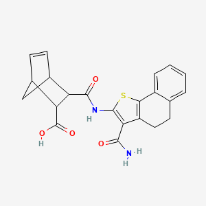 molecular formula C22H20N2O4S B4747770 3-({[3-(aminocarbonyl)-4,5-dihydronaphtho[1,2-b]thien-2-yl]amino}carbonyl)bicyclo[2.2.1]hept-5-ene-2-carboxylic acid 