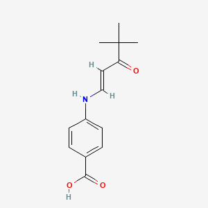 molecular formula C14H17NO3 B4747811 4-[(4,4-dimethyl-3-oxo-1-penten-1-yl)amino]benzoic acid 