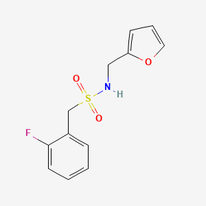 molecular formula C12H12FNO3S B4747829 1-(2-fluorophenyl)-N-(2-furylmethyl)methanesulfonamide 