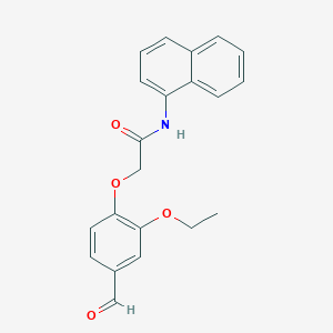 molecular formula C21H19NO4 B474783 2-(2-ethoxy-4-formylphenoxy)-N-(1-naphthyl)acetamide CAS No. 486993-05-9