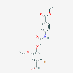 molecular formula C20H20BrNO6 B474784 Ethyl 4-{[(5-bromo-2-ethoxy-4-formylphenoxy)acetyl]amino}benzoate CAS No. 486993-07-1