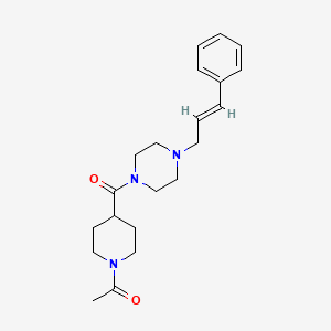 molecular formula C21H29N3O2 B4747846 1-[(1-acetyl-4-piperidinyl)carbonyl]-4-(3-phenyl-2-propen-1-yl)piperazine 