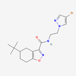 molecular formula C17H23BrN4O2 B4747849 N-[2-(4-bromo-1H-pyrazol-1-yl)ethyl]-5-tert-butyl-4,5,6,7-tetrahydro-1,2-benzisoxazole-3-carboxamide 