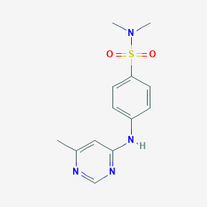 molecular formula C13H16N4O2S B4747857 N,N-dimethyl-4-[(6-methylpyrimidin-4-yl)amino]benzenesulfonamide 