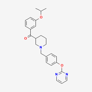 molecular formula C26H29N3O3 B4747869 (3-isopropoxyphenyl){1-[4-(2-pyrimidinyloxy)benzyl]-3-piperidinyl}methanone 