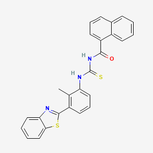 molecular formula C26H19N3OS2 B4747871 N-({[3-(1,3-benzothiazol-2-yl)-2-methylphenyl]amino}carbonothioyl)-1-naphthamide 