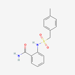 molecular formula C15H16N2O3S B4747884 2-{[(4-methylbenzyl)sulfonyl]amino}benzamide 