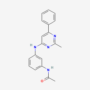 molecular formula C19H18N4O B4747899 N-{3-[(2-methyl-6-phenyl-4-pyrimidinyl)amino]phenyl}acetamide 