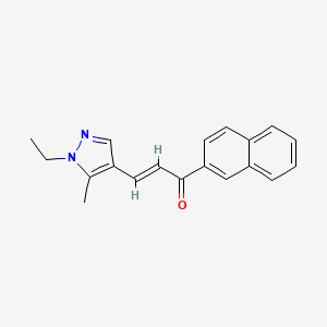 molecular formula C19H18N2O B4747914 3-(1-ethyl-5-methyl-1H-pyrazol-4-yl)-1-(2-naphthyl)-2-propen-1-one 