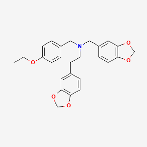 molecular formula C26H27NO5 B4747920 2-(1,3-benzodioxol-5-yl)-N-(1,3-benzodioxol-5-ylmethyl)-N-(4-ethoxybenzyl)ethanamine 