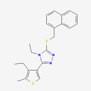 molecular formula C22H23N3S2 B4747924 4-ethyl-3-(4-ethyl-5-methyl-3-thienyl)-5-[(1-naphthylmethyl)thio]-4H-1,2,4-triazole 