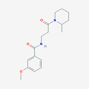 3-methoxy-N-[3-(2-methyl-1-piperidinyl)-3-oxopropyl]benzamide