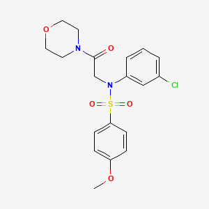 molecular formula C19H21ClN2O5S B4747965 N-(3-chlorophenyl)-4-methoxy-N-[2-(4-morpholinyl)-2-oxoethyl]benzenesulfonamide 