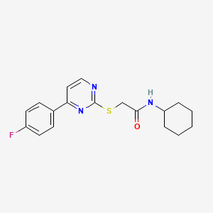 molecular formula C18H20FN3OS B4747970 N-cyclohexyl-2-{[4-(4-fluorophenyl)-2-pyrimidinyl]thio}acetamide 