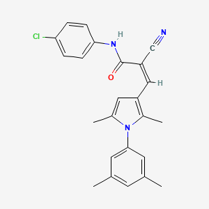 molecular formula C24H22ClN3O B4747982 N-(4-chlorophenyl)-2-cyano-3-[1-(3,5-dimethylphenyl)-2,5-dimethyl-1H-pyrrol-3-yl]acrylamide 