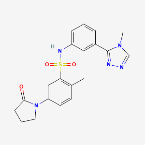 molecular formula C20H21N5O3S B4747988 2-methyl-N-[3-(4-methyl-4H-1,2,4-triazol-3-yl)phenyl]-5-(2-oxo-1-pyrrolidinyl)benzenesulfonamide 