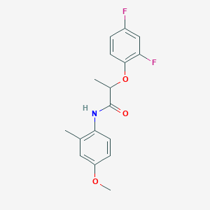 molecular formula C17H17F2NO3 B4747993 2-(2,4-difluorophenoxy)-N-(4-methoxy-2-methylphenyl)propanamide 