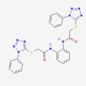 molecular formula C24H20N10O2S2 B4748017 N,N'-1,2-phenylenebis{2-[(1-phenyl-1H-tetrazol-5-yl)thio]acetamide} 