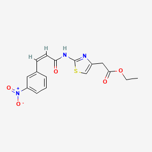molecular formula C16H15N3O5S B4748024 ethyl (2-{[3-(3-nitrophenyl)acryloyl]amino}-1,3-thiazol-4-yl)acetate 