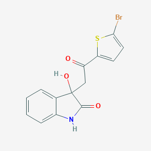 molecular formula C14H10BrNO3S B474803 3-[2-(5-bromothiophen-2-yl)-2-oxoethyl]-3-hydroxy-1,3-dihydro-2H-indol-2-one CAS No. 83393-73-1