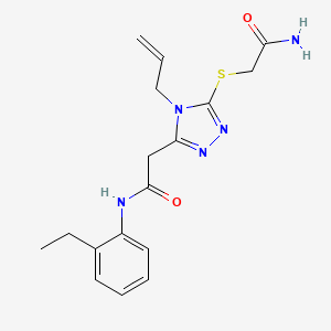 molecular formula C17H21N5O2S B4748053 2-{4-allyl-5-[(2-amino-2-oxoethyl)thio]-4H-1,2,4-triazol-3-yl}-N-(2-ethylphenyl)acetamide 