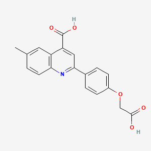 molecular formula C19H15NO5 B4748054 2-[4-(carboxymethoxy)phenyl]-6-methyl-4-quinolinecarboxylic acid 