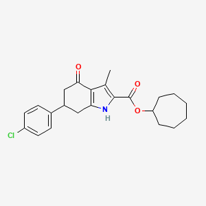 molecular formula C23H26ClNO3 B4748091 cycloheptyl 6-(4-chlorophenyl)-3-methyl-4-oxo-4,5,6,7-tetrahydro-1H-indole-2-carboxylate 