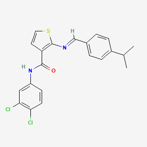 molecular formula C21H18Cl2N2OS B4748113 N-(3,4-dichlorophenyl)-2-[(4-isopropylbenzylidene)amino]-3-thiophenecarboxamide 