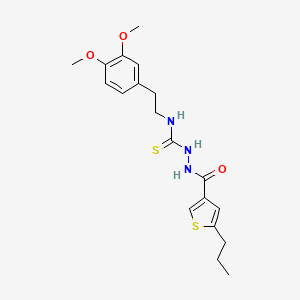 molecular formula C19H25N3O3S2 B4748137 N-[2-(3,4-dimethoxyphenyl)ethyl]-2-[(5-propyl-3-thienyl)carbonyl]hydrazinecarbothioamide 