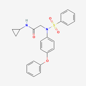 molecular formula C23H22N2O4S B4748140 N~1~-cyclopropyl-N~2~-(4-phenoxyphenyl)-N~2~-(phenylsulfonyl)glycinamide 