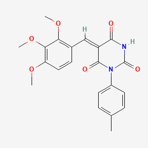 molecular formula C21H20N2O6 B4748141 1-(4-methylphenyl)-5-(2,3,4-trimethoxybenzylidene)-2,4,6(1H,3H,5H)-pyrimidinetrione 