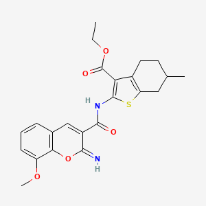 molecular formula C23H24N2O5S B4748155 ethyl 2-{[(2-imino-8-methoxy-2H-chromen-3-yl)carbonyl]amino}-6-methyl-4,5,6,7-tetrahydro-1-benzothiophene-3-carboxylate 
