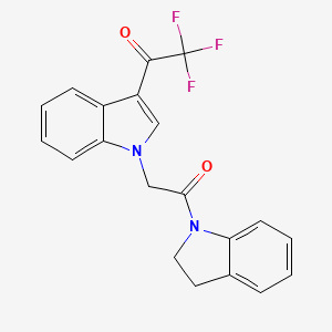 molecular formula C20H15F3N2O2 B4748159 1-{1-[2-(2,3-二氢-1H-吲哚-1-基)-2-氧代乙基]-1H-吲哚-3-基}-2,2,2-三氟乙酮 