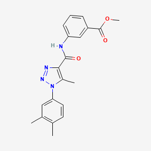 molecular formula C20H20N4O3 B4748171 methyl 3-({[1-(3,4-dimethylphenyl)-5-methyl-1H-1,2,3-triazol-4-yl]carbonyl}amino)benzoate 