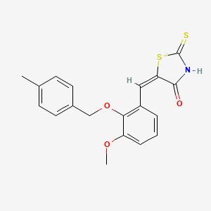 molecular formula C19H17NO3S2 B4748178 2-mercapto-5-{3-methoxy-2-[(4-methylbenzyl)oxy]benzylidene}-1,3-thiazol-4(5H)-one 