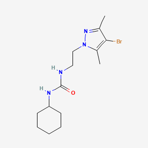 molecular formula C14H23BrN4O B4748187 N-[2-(4-bromo-3,5-dimethyl-1H-pyrazol-1-yl)ethyl]-N'-cyclohexylurea 