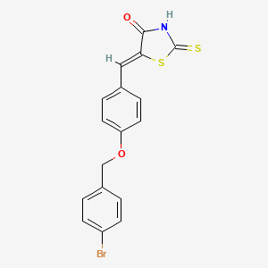 molecular formula C17H12BrNO2S2 B4748232 5-{4-[(4-bromobenzyl)oxy]benzylidene}-2-thioxo-1,3-thiazolidin-4-one 