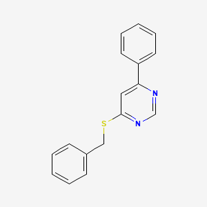 molecular formula C17H14N2S B4748242 4-(benzylthio)-6-phenylpyrimidine 