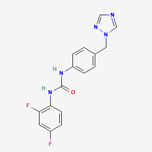 molecular formula C16H13F2N5O B4748244 N-(2,4-difluorophenyl)-N'-[4-(1H-1,2,4-triazol-1-ylmethyl)phenyl]urea 