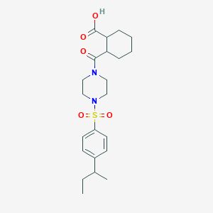 molecular formula C22H32N2O5S B4748251 2-({4-[(4-sec-butylphenyl)sulfonyl]-1-piperazinyl}carbonyl)cyclohexanecarboxylic acid 
