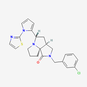 molecular formula C23H23ClN4OS B4748261 (3aS*,5S*,9aS*)-2-(3-chlorobenzyl)-5-[1-(1,3-thiazol-2-yl)-1H-pyrrol-2-yl]hexahydro-7H-pyrrolo[3,4-g]pyrrolizin-1(2H)-one 