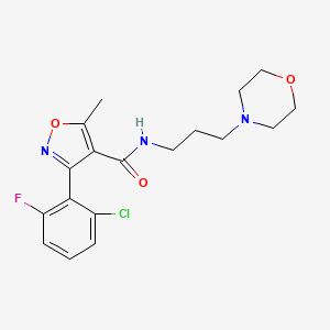 molecular formula C18H21ClFN3O3 B4748268 3-(2-chloro-6-fluorophenyl)-5-methyl-N-[3-(4-morpholinyl)propyl]-4-isoxazolecarboxamide 