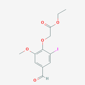 molecular formula C12H13IO5 B474827 乙酸(4-甲酰-2-碘-6-甲氧基苯氧基)乙酯 CAS No. 428490-71-5