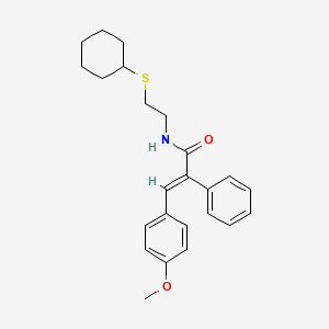 N-[2-(cyclohexylthio)ethyl]-3-(4-methoxyphenyl)-2-phenylacrylamide