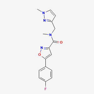 molecular formula C16H15FN4O2 B4748294 5-(4-fluorophenyl)-N-methyl-N-[(1-methyl-1H-pyrazol-3-yl)methyl]-3-isoxazolecarboxamide 